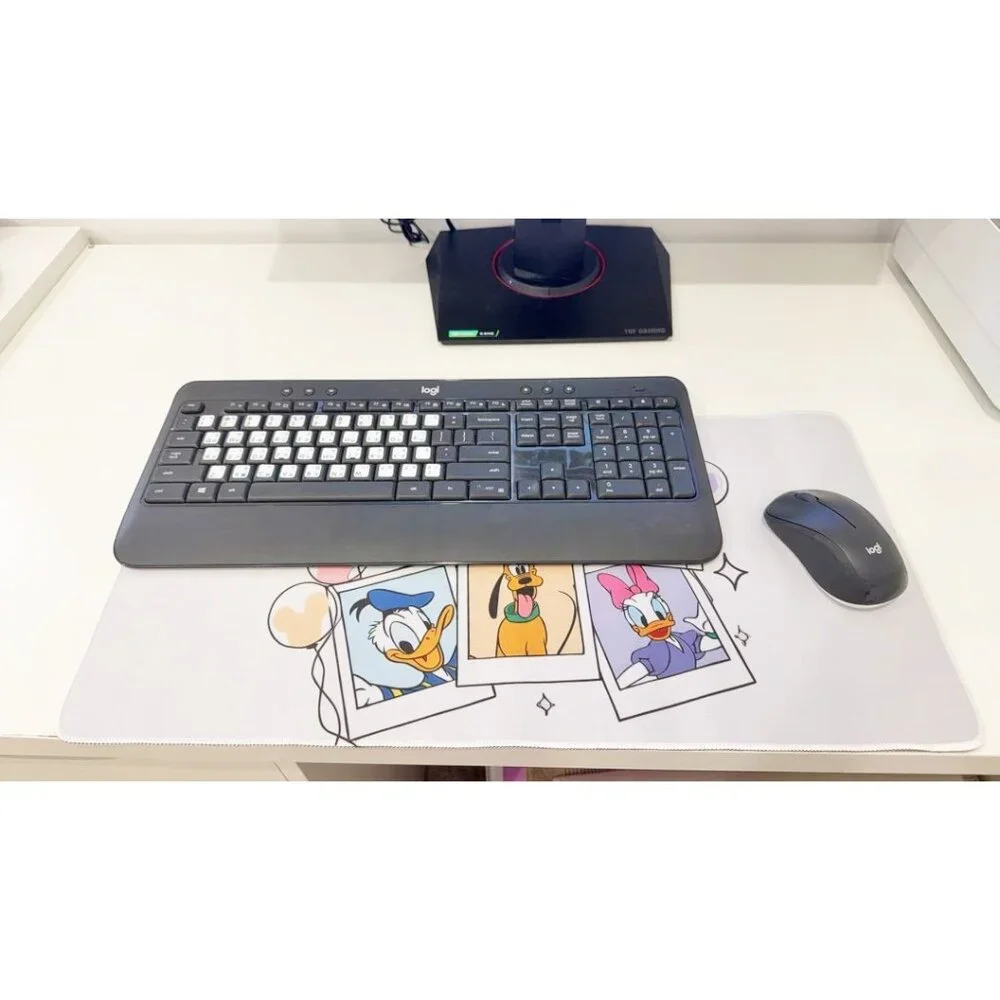 Pastel Cartoon Photo Collage Large Mouse Pad Smooth Anti-Slip Desk Mat